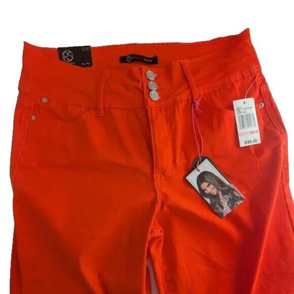 Woman's Capri Pants by Roselyn Sanchez Size 10 Color Cherry Tomato NWT - Picture 3 of 8